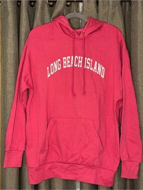 Pink Long Beach Island Unisex Hoodie